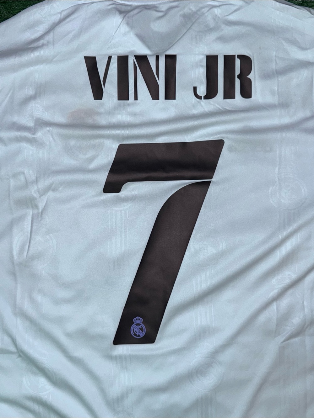 adidas Real Madrid Men's Home Jersey - White with Purple Stripes - Picture 5 of 5
